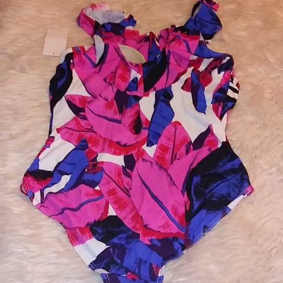 🏊NWT One Piece colorful swimsuit sz 18 - Picture 2 of 4